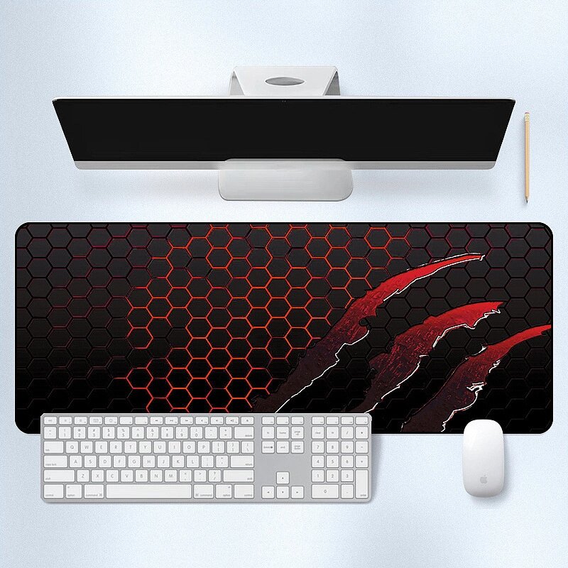 Килимок 300*800 тканинної Honeycomb з бічною прошивкою, товщина 2 мм, колір Black/Red, Пакет від компанії Price Killer - фото 1