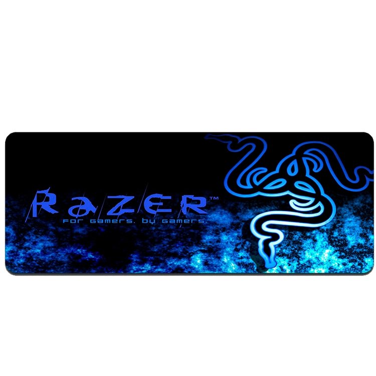 Килимок 400*900 тканинної RAZER 25 з бічною прошивкою, товщина 2 мм, колір Black/Blue, Пакет від компанії Price Killer - фото 1