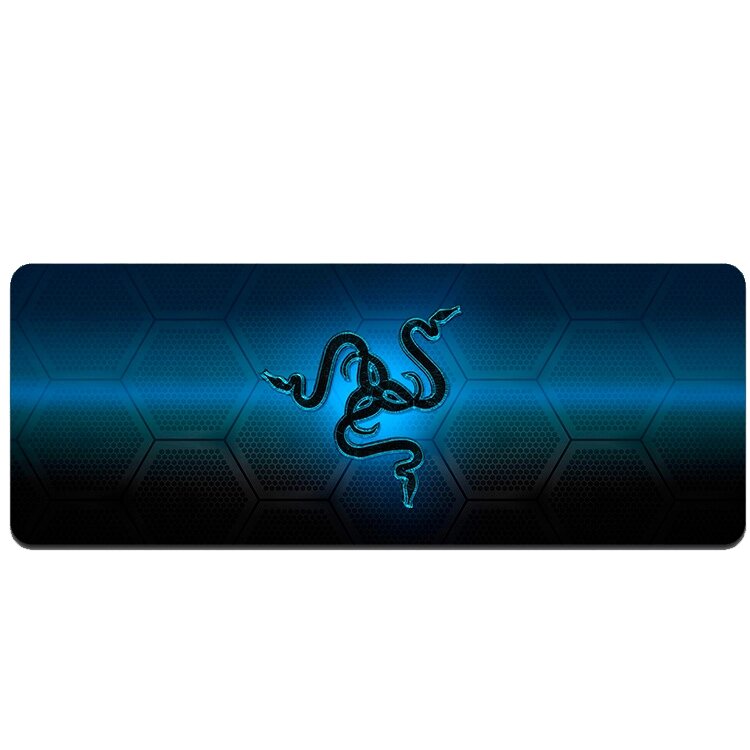 Килимок 400*900 тканинної RAZER 28 з бічною прошивкою, товщина 2 мм, колір Black/Blue, Пакет від компанії Price Killer - фото 1