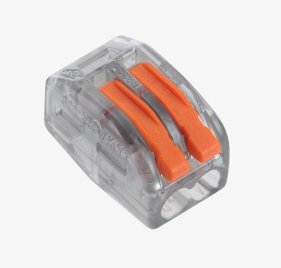 Клема з натискними затискачами 2-провідна WAGO K222-412T для розподільчих коробок, 2-pin, прозоро-жовтогаряча, від компанії Price Killer - фото 1