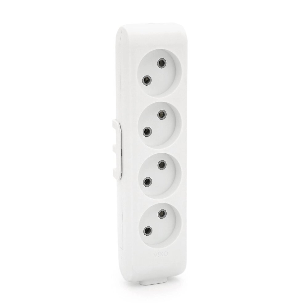 Колодка VIKO Multi-Let 4 гнізда, без заземлення, біла від компанії Price Killer - фото 1