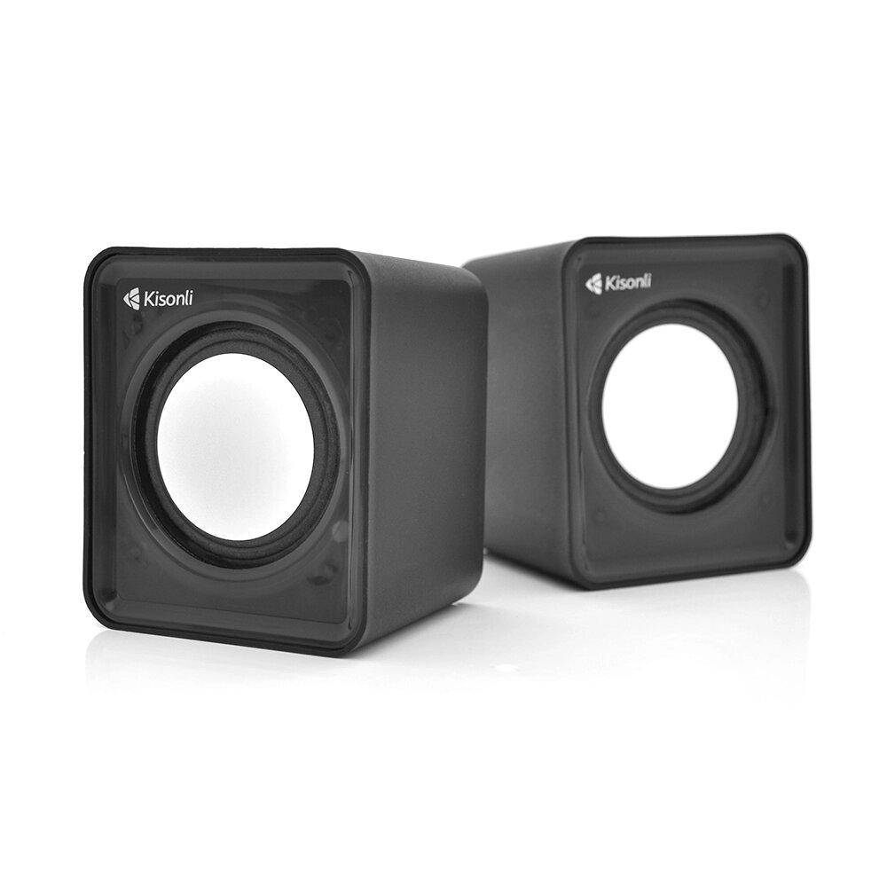 Колонки 2.0 Kisonli V310 для ПК і ноутбука, USB + 3.5mm, 2x0,5W, 20Hz- 20KHz, Black, BOX, Q100 від компанії Price Killer - фото 1