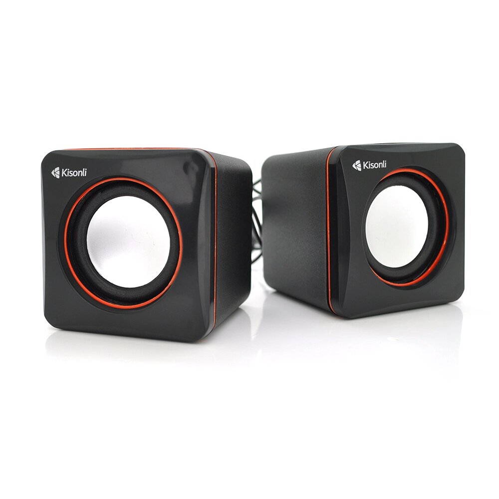 Колонки 2.0 Kisonli V400 для ПК і ноутбука, USB + 3.5mm, 2x1,5W, 20Hz- 20KHz, Black, BOX, Q80 від компанії Price Killer - фото 1