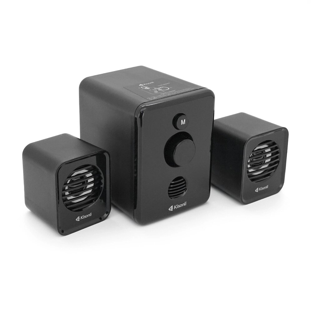 Колонки Kisonli U-3000BT, 5W+2x3W, USB/TF/BT/FM/AUX, з сабвуфером, DC: 5V, Black, BOX, Q40 від компанії Price Killer - фото 1