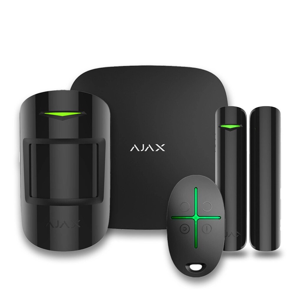 Комплект бездротової сигналізації Ajax StarterKit 2 black ( Hub 2/MotionProtect/DoorProtect/SpaceControl ) від компанії Price Killer - фото 1