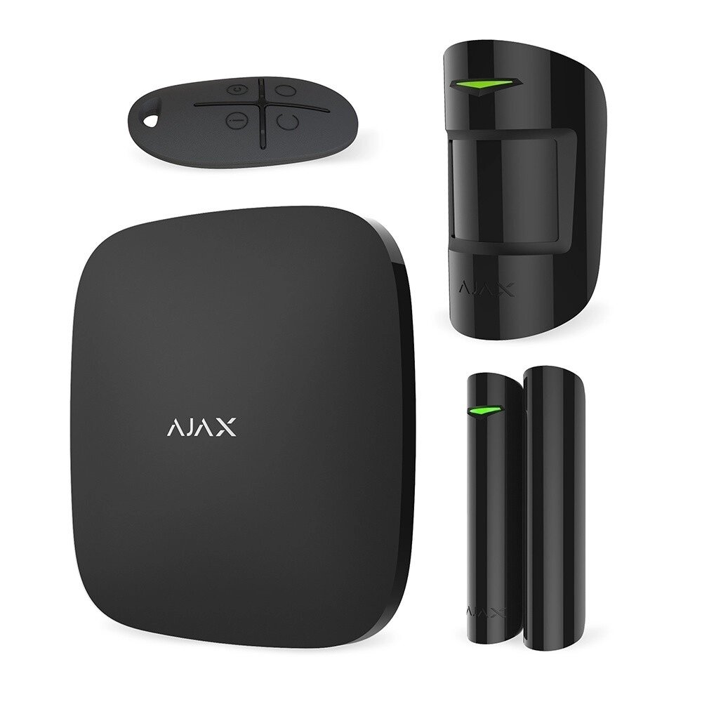 Комплект бездротової сигналізації Ajax StarterKit black ( Hub/MotionProtect/DoorProtect/SpaceControl ) від компанії Price Killer - фото 1