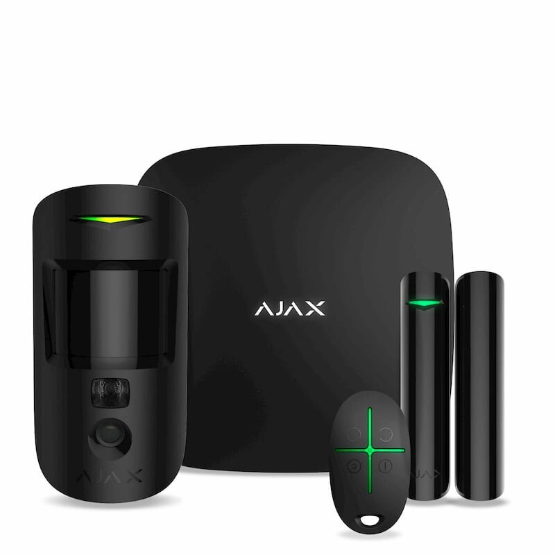 Комплект бездротової сигналізації Ajax StarterKit Cam black ( Hub 2/MotionCam/DoorProtect/SpaceControl ) від компанії Price Killer - фото 1