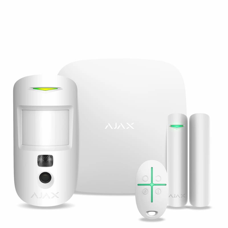 Комплект бездротової сигналізації Ajax StarterKit Cam Plus white ( Hub 2 Plus /MotionCam/DoorProtect/SpaceControl ) від компанії Price Killer - фото 1