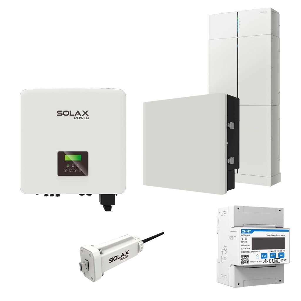 Комплект Solax 4.2: Трифазний гібридний інвертор на 10 кВт, з АКБ на 6,2 кВт*год від компанії Price Killer - фото 1