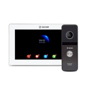Комплект відеодомофон+відеопанель BCOM BD-770FHD White Kit ( 7"IPS домофон з пам'яттю, запис руху, Full HD