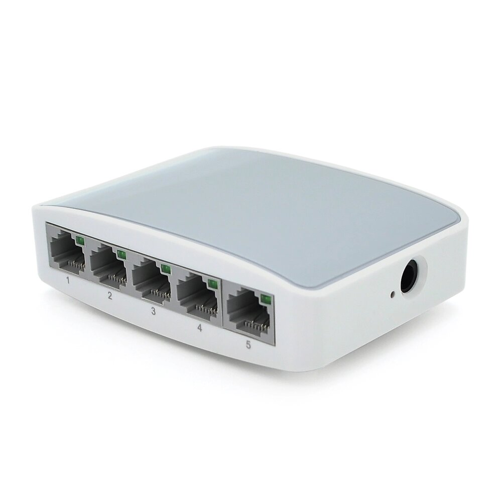 Комутатор Ethernet ONV-H1005S в пластиковому корпусі, 5 * 100Мб портів, 5В 1Ач, 100х70х28 від компанії Price Killer - фото 1