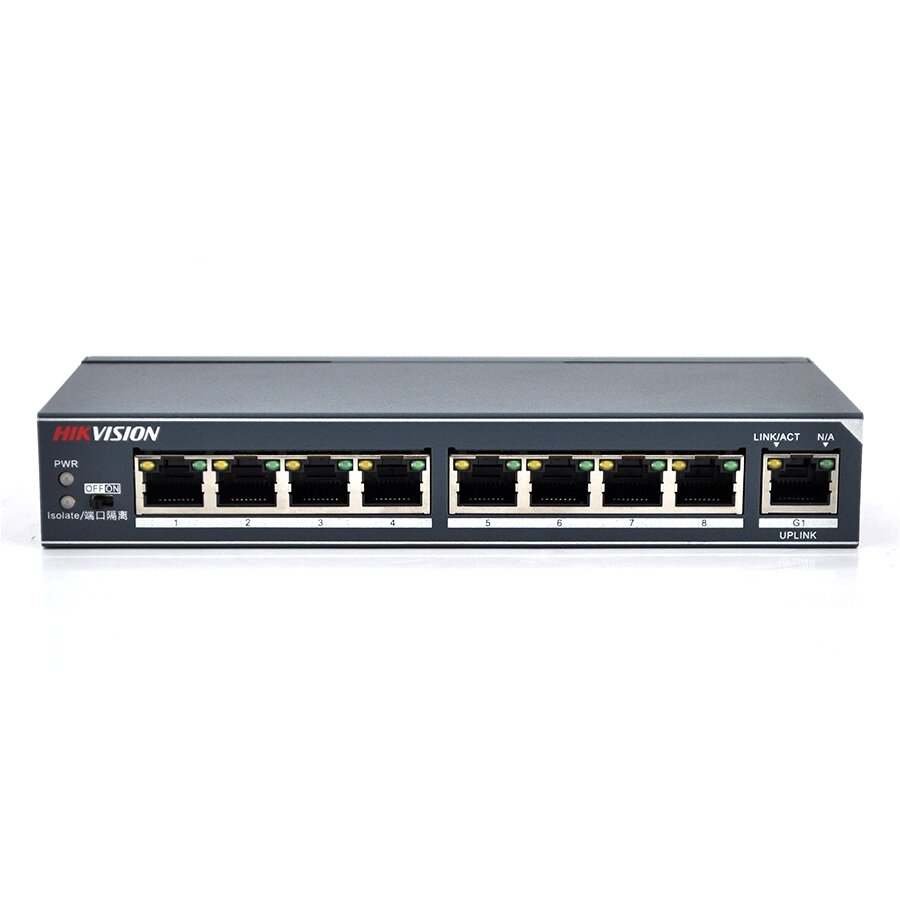 Комутатор Hikvision DS-3E0309-E 8 портів 100Мбіт + 1 порт Ethernet (UP-Link) 1000Мбіт, блок піт 12V 1A в комплекті, від компанії Price Killer - фото 1