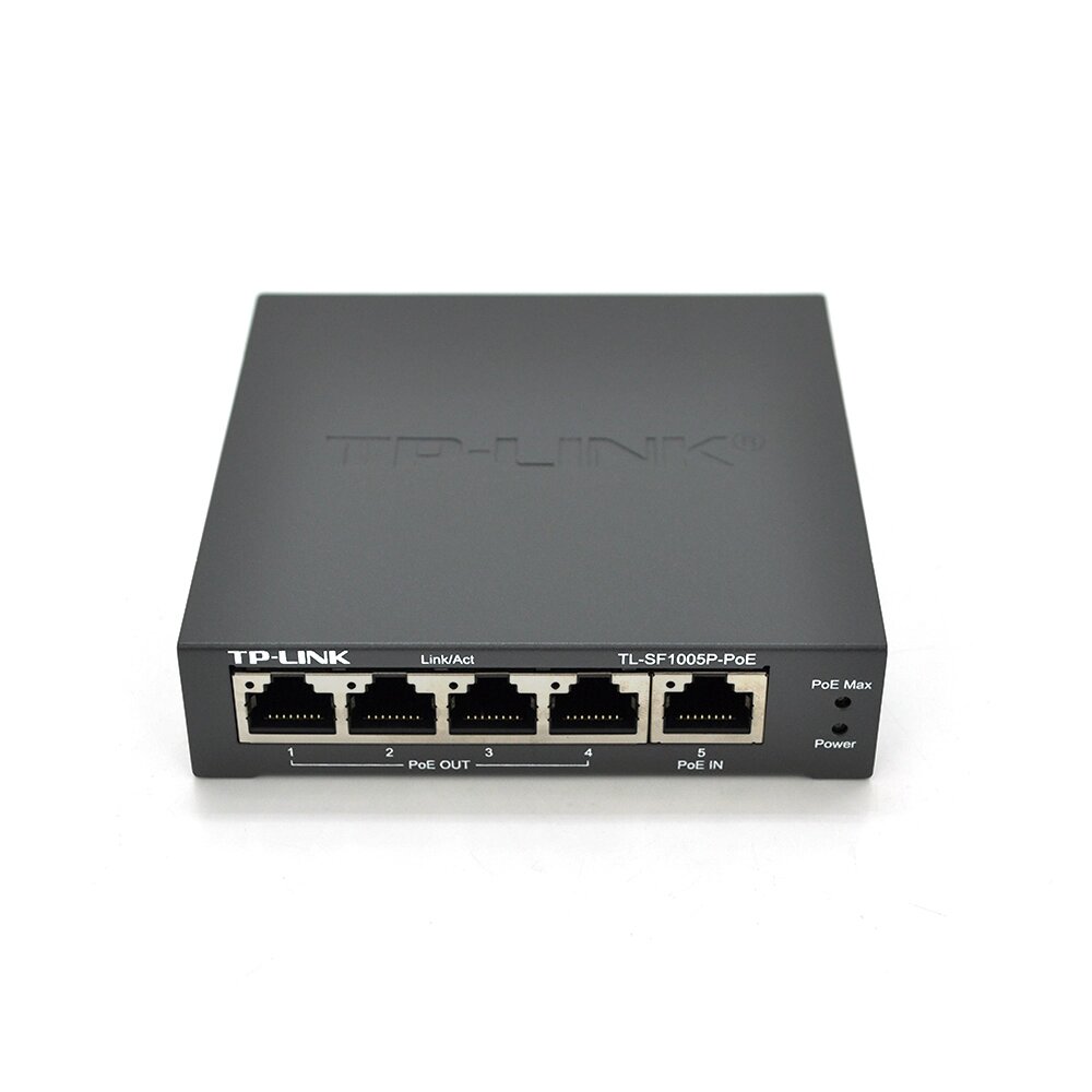 Комутатор POE 48V 4 порту POE + 1 Uplink POE IN  , 48-52 V корпус -металл, Black, харчування від POE комутатора / інжектора! від компанії Price Killer - фото 1