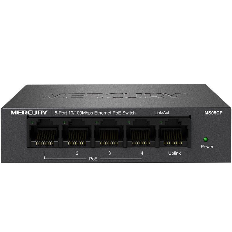 Комутатор POE 48V Mercury MS05CP 4 портів POE+1 порт Ethernet (Uplink ) 10/100 Мбіт / сек, БП в комплекті від компанії Price Killer - фото 1