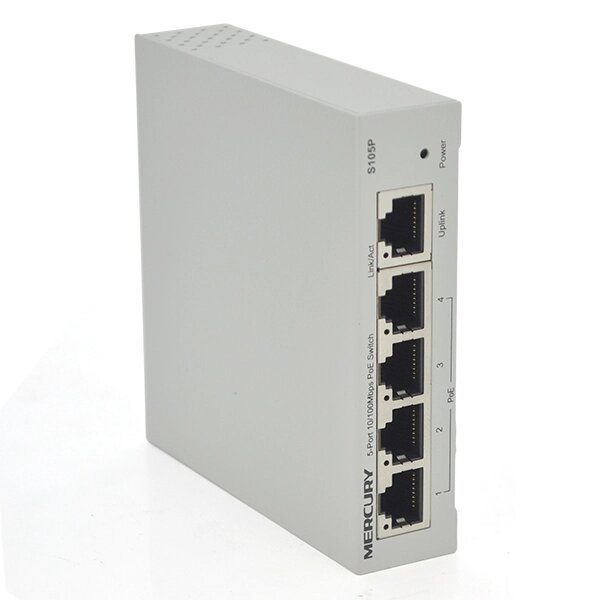 Комутатор POE 48V Mercury S105P 4 портів POE  + 1 порт Ethernet (Uplink ) 10/100 Мбіт / сек, БП в комплекті, BOX Q200 від компанії Price Killer - фото 1