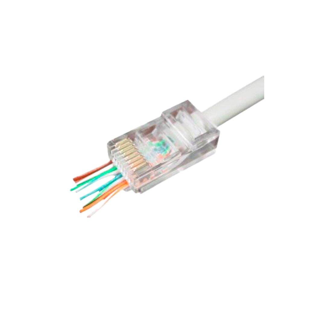 Конектор наскрізний RJ45 Cat. 5E (100 шт) від компанії Price Killer - фото 1