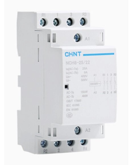 Контактор CHINT NCH8-25/22 220V,25А, 16kW, 2NC+2NO, на DIN-рейку, 85*65,5*36мм від компанії Price Killer - фото 1