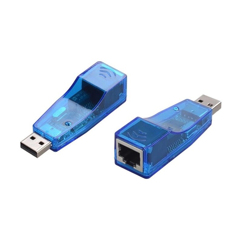 Контролер USB 2.0 to Ethernet - Мережевий адаптер 10/100Mbps, Blue, BOX від компанії Price Killer - фото 1