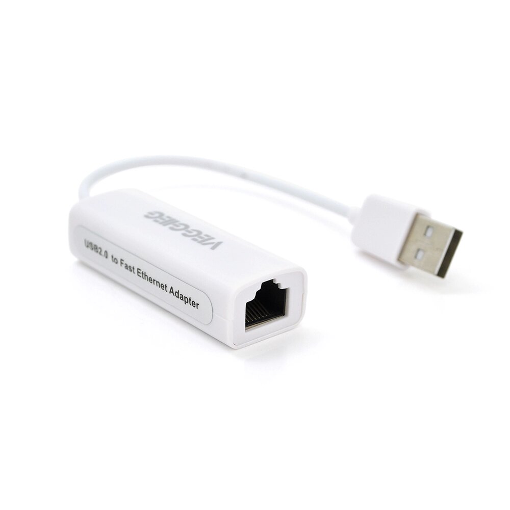 Контролер USB 2.0 to Ethernet VEGGIEG - Мережевий адаптер 10/100Mbps з проводом, RTL-8152B, White, Blister-Box від компанії Price Killer - фото 1