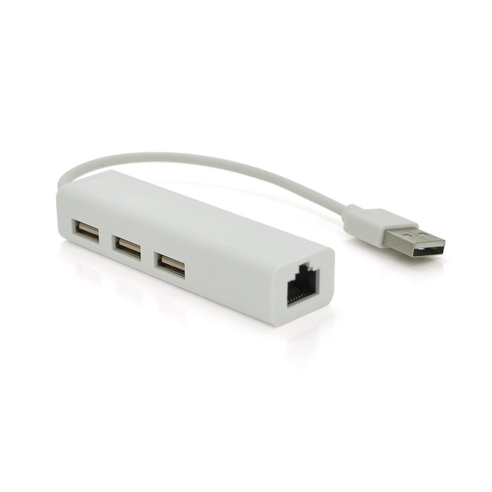 Контролер USB 2.0 to Ethernet VEGGIEG - Мережевий адаптер 100/1000Mbps з проводом, RTL-8152B+FE2.2S  + 3 порту USB2.0, від компанії Price Killer - фото 1