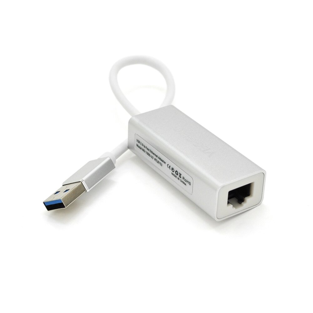 Контролер USB 3.0 to Ethernet VEGGIEG U3-S02 - Мережевий адаптер 100/1000Mbps з проводом, RTL-8152B, White, Metal, від компанії Price Killer - фото 1