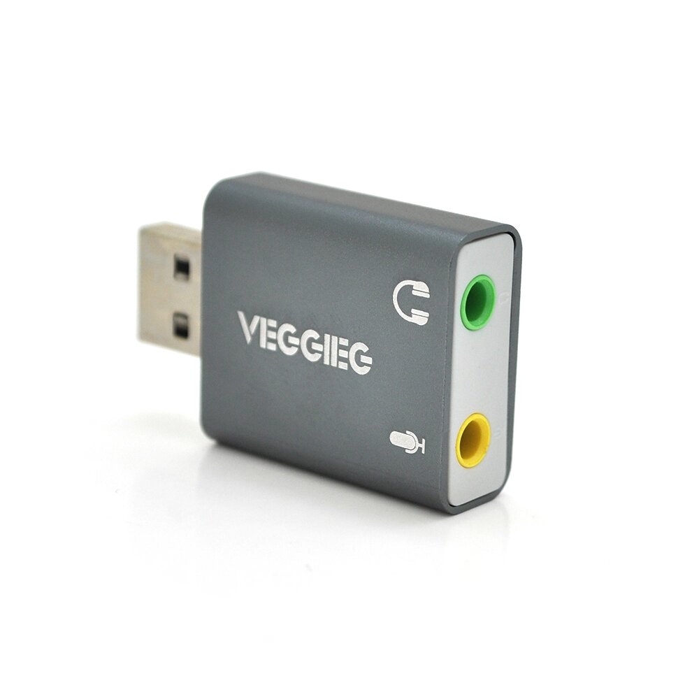 Контролер VEGGIEG US3-B, USB-sound card (7.1), Grey, Blister-Box від компанії Price Killer - фото 1