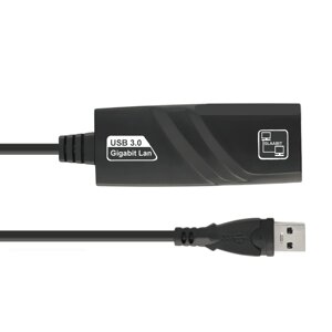 Контролер USB 3.0 to Ethernet - Мережевий адаптер 10/100/1000Mbps з проводом, Black, Blister Q100