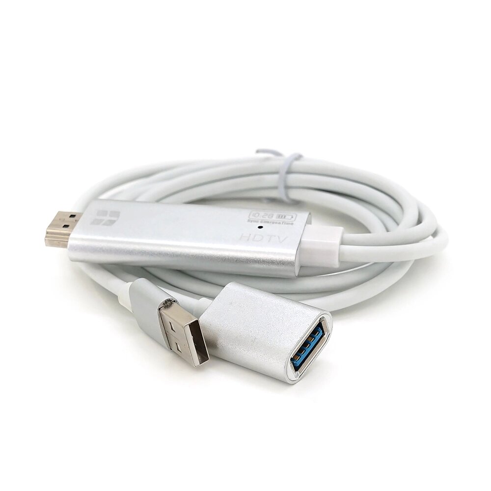 Конвертер MHL USB (мама) + USB (папа) => HDMI (папа) 1.8м, Black, 4K/2K, BOX від компанії Price Killer - фото 1