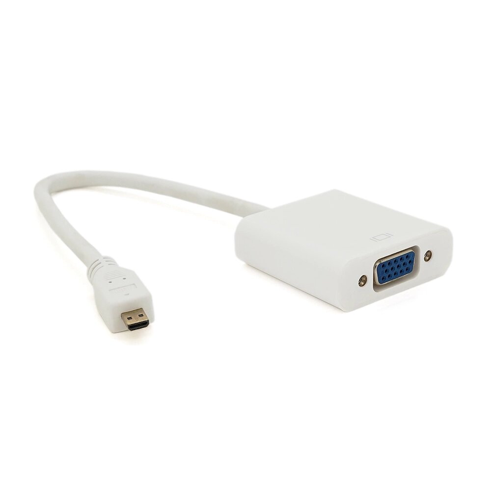 Конвертер micro HDMI ( тато ) на VGA ( мама ) 30cm, White, 4K/2K, Пакет від компанії Price Killer - фото 1