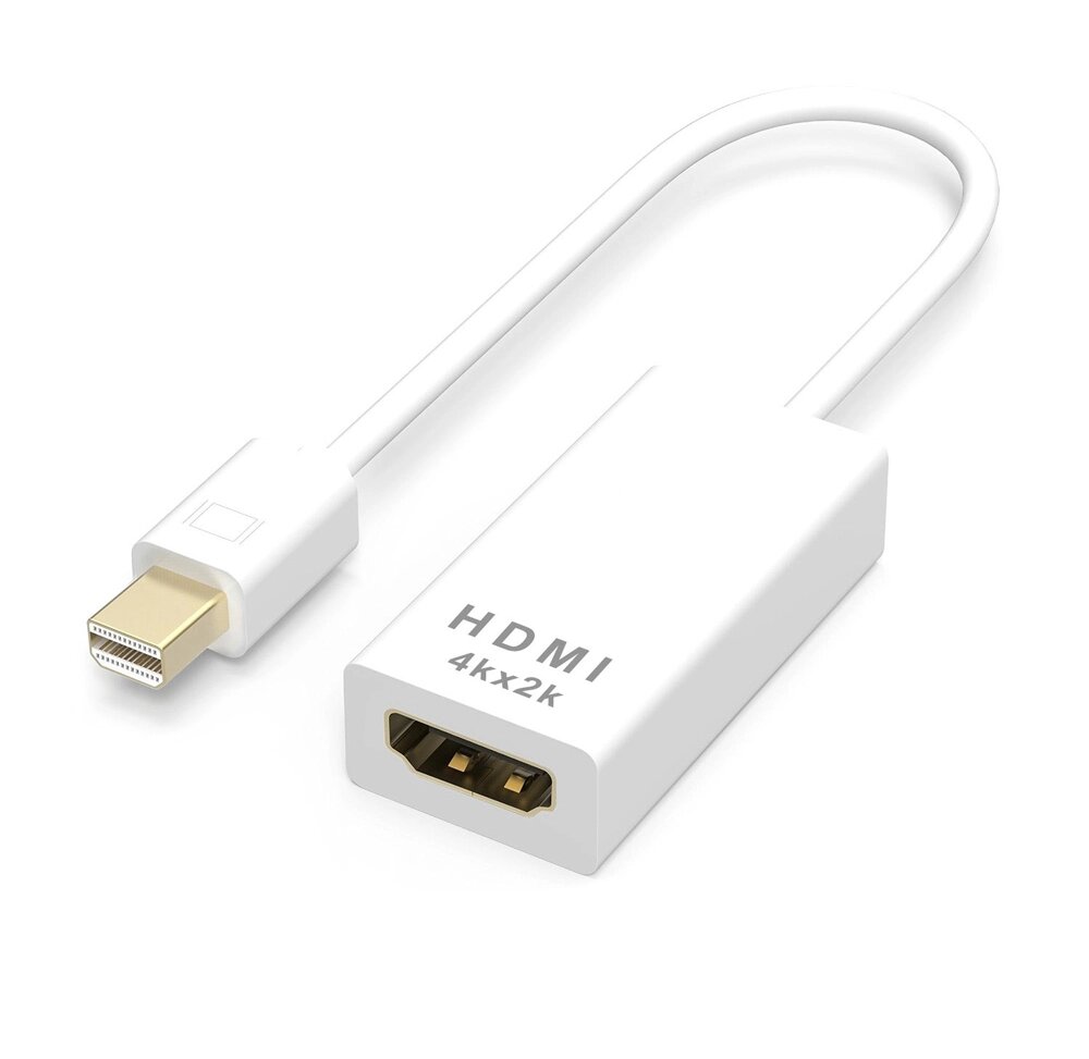 Конвертер mini Display Port ( тато ) на HDMI ( мама ) 10cm (small Size), White, 4K/2K, Пакет від компанії Price Killer - фото 1