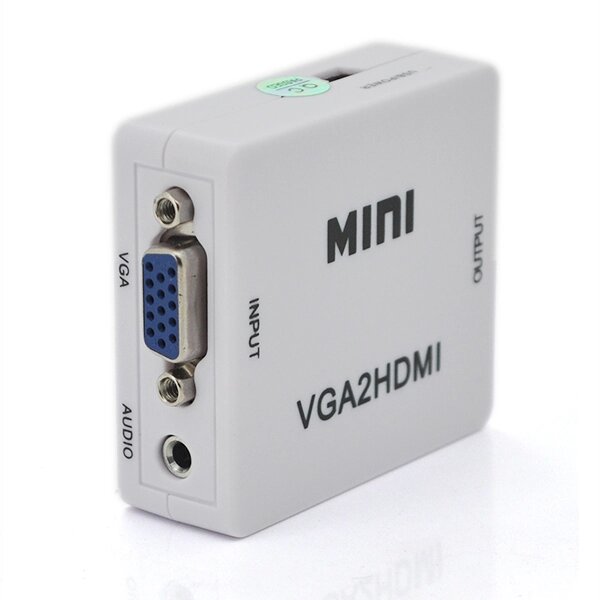 Конвертер Mini, VGA2HDMI, ВИХІД HDMI ( мама ), на ВХІД VGA ( мама )  720P/1080P, White, BOX від компанії Price Killer - фото 1