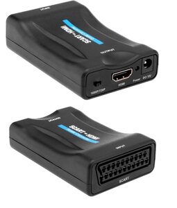 Конвертер SCART ( мама ) на HDMI ( мама ), 5V/2A, Black, Box, Q250