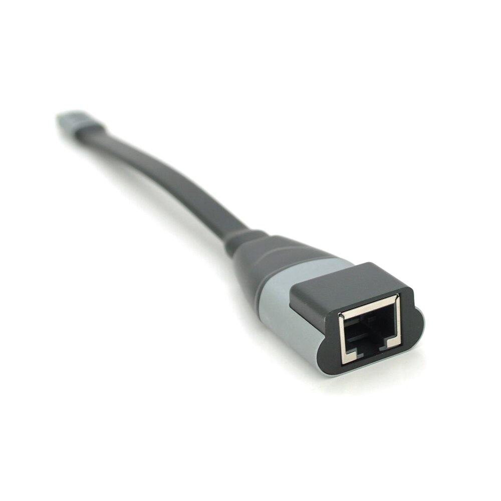 Конвертер Type-C (папа)/RJ-45(мама), 18cm, плоский, chip: RTL8153, 1000Mbps, Black від компанії Price Killer - фото 1