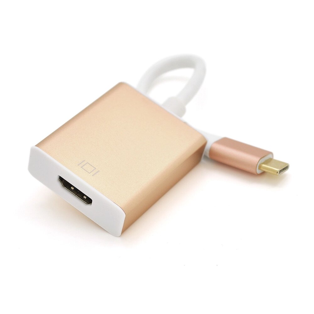 Конвертер Type-C ( тато ) на HDMI ( мама ) 10cm, GOLD, 4K/2K, Пакет від компанії Price Killer - фото 1