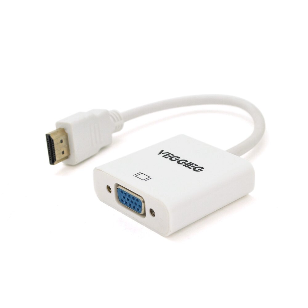 Конвертер VEGGIEG H-V1W HDMI ( тато ) на VGA ( мама ) 25cm, White, Пакет від компанії Price Killer - фото 1