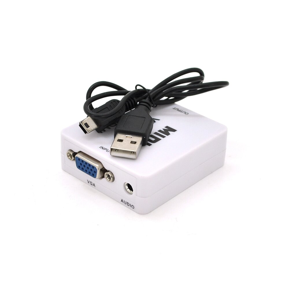 Конвертер VEGGIEG VH-101 Mini, HDMI to VGA, ВХІД VGA ( мама ) на ВИХІД  HDMI ( мама ), White, Пакет від компанії Price Killer - фото 1