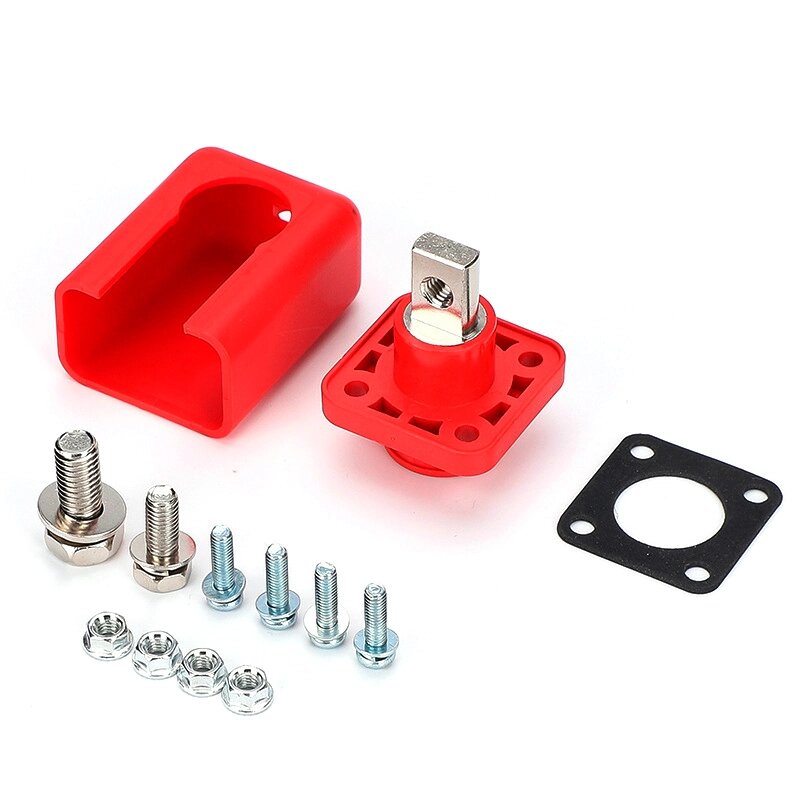 Корпусна прохідна клема 150A-A, М8-M6, 150A, 600V, 0,6 мОм, мідь, IP54, Red від компанії Price Killer - фото 1