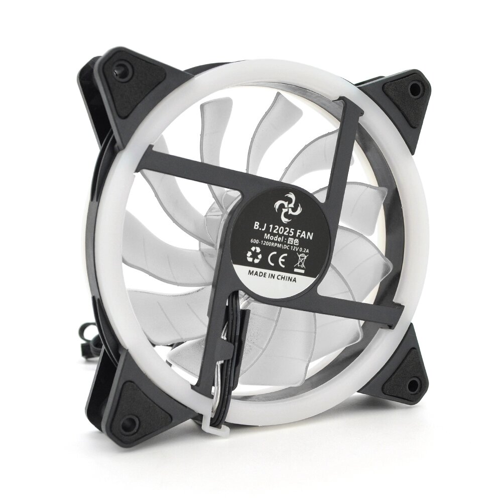 Кулер корпусний 12025 DC sleeve fan 4pin - 120*120*25мм, 12V, 1200об/хв, RGB, двосторонній від компанії Price Killer - фото 1