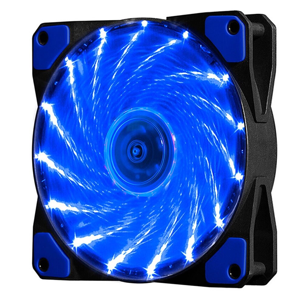 Кулер корпусної 12025 DC sleeve fan 3pin + 2pin - 120 * 120 * 25мм, 12V, 1100об / хв, 15LED, Blue від компанії Price Killer - фото 1