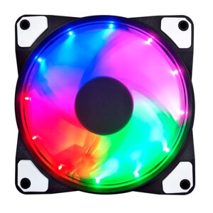 Кулер корпусної 12025 DC sleeve fan 4pin - 120 * 120 * 25мм, 12V, 1100об / хв, 15LED, RGB