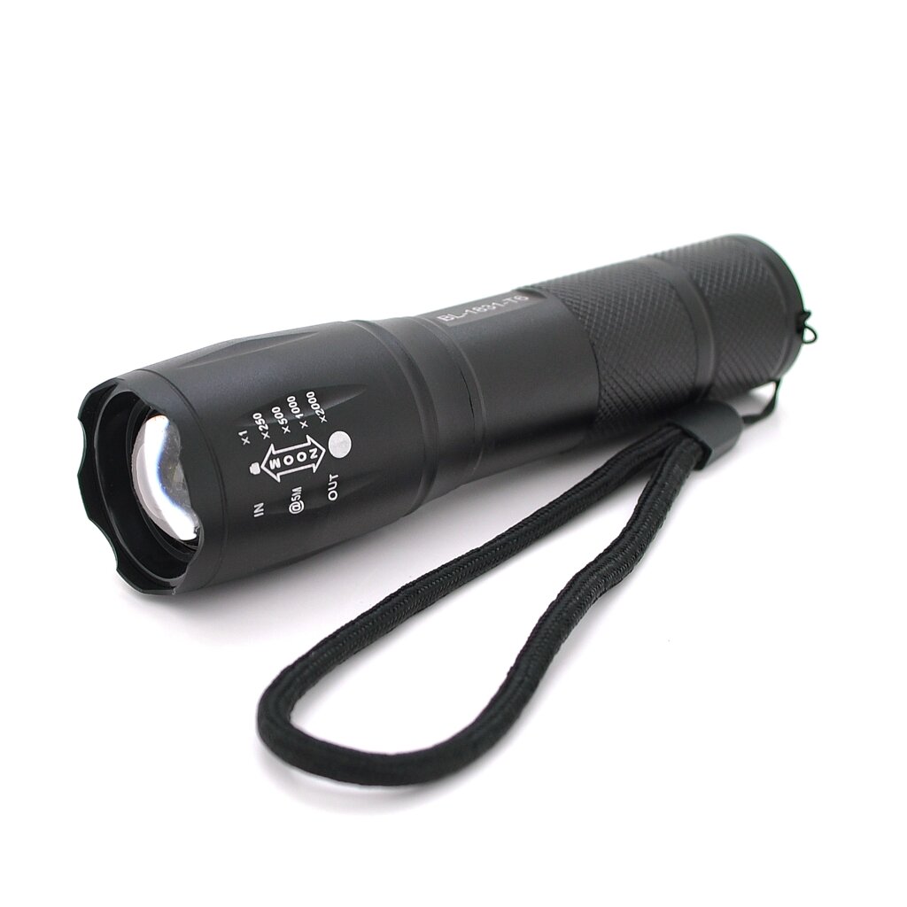 Ліхтар ручної BAILONG BL-1831-A, 1LED Cree XM-L T6, 3W, 3 режиму, ZOOM, 18650/1400mah ( переходнік3 * AAA ), Black, IP40, від компанії Price Killer - фото 1