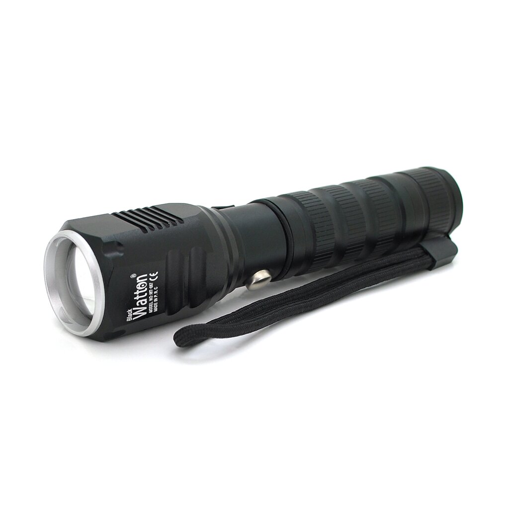 Ліхтар ручної Watton WT-087, 1LED Cree T6, 10W, 5 режимів, 18650/2800mah ( переходнік3 * AAA ), Black, IP44, СЗУ + АЗУ, від компанії Price Killer - фото 1