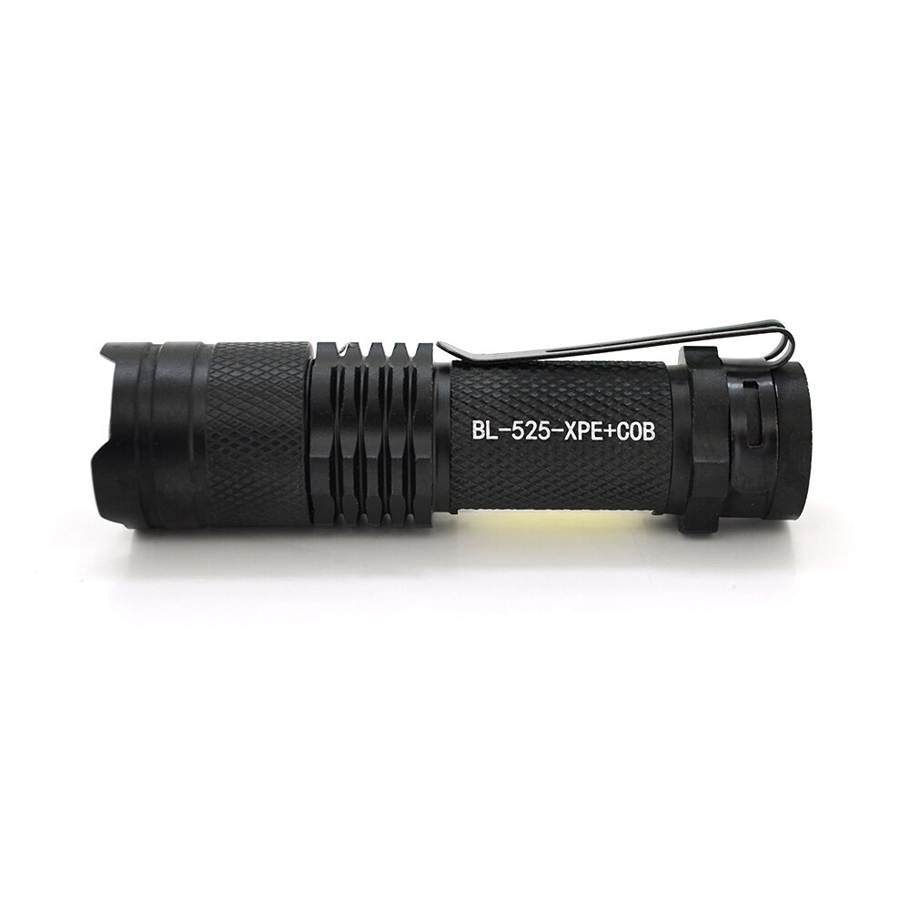 Ліхтарик ручної Bailong BL-525-XPE-COB, Led-CREE Q5 + COB, 3 режиму, Zoom, корпус-люміній, водостійкий, вбудований від компанії Price Killer - фото 1