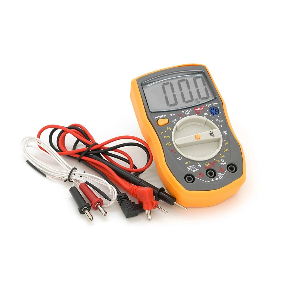Мультиметр HAOYUE DT-33C Вимірювання: V (AC/DC), A (AC/DC), Ω, hFE, прозвонка. Функції: Data Hold, тест діодів, термопара. від компанії Price Killer - фото 1