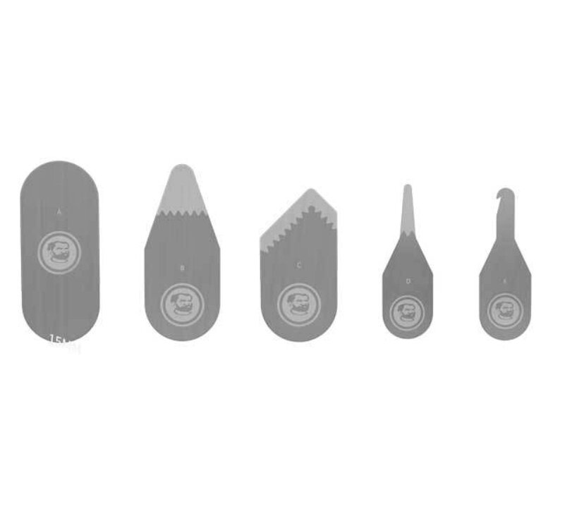 Набір MECHANIC S5 для розбирання мобільних телефонів, 5 сталевих пластин, ультратонкі 0,04*0,1мм, гнучкі, блістер від компанії Price Killer - фото 1