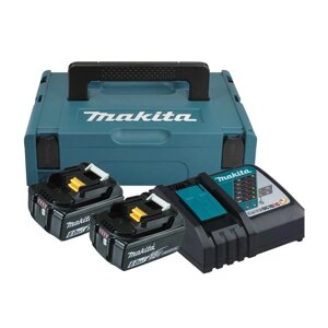 Набір акумуляторів Makita DC18RC + 2 x BL1850B 18V 5,0 Ah (зарядний пристрій+2 акумулятора), Box