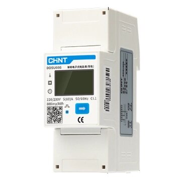 Однофазний електронний лічильник CHINT DDSU666-220V-5-80A, однофазний (з комунікацією) на DIN-рейку, 220V, 80A, LCD, від компанії Price Killer - фото 1