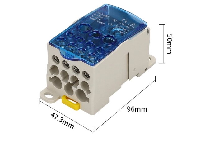 Паралельний розгалужувач-спліттер проводів UKK400, 11 виходів (латунь) 2х35мм²+5х16мм²+4х10мм², вхід 1х185мм², AC/DC від компанії Price Killer - фото 1