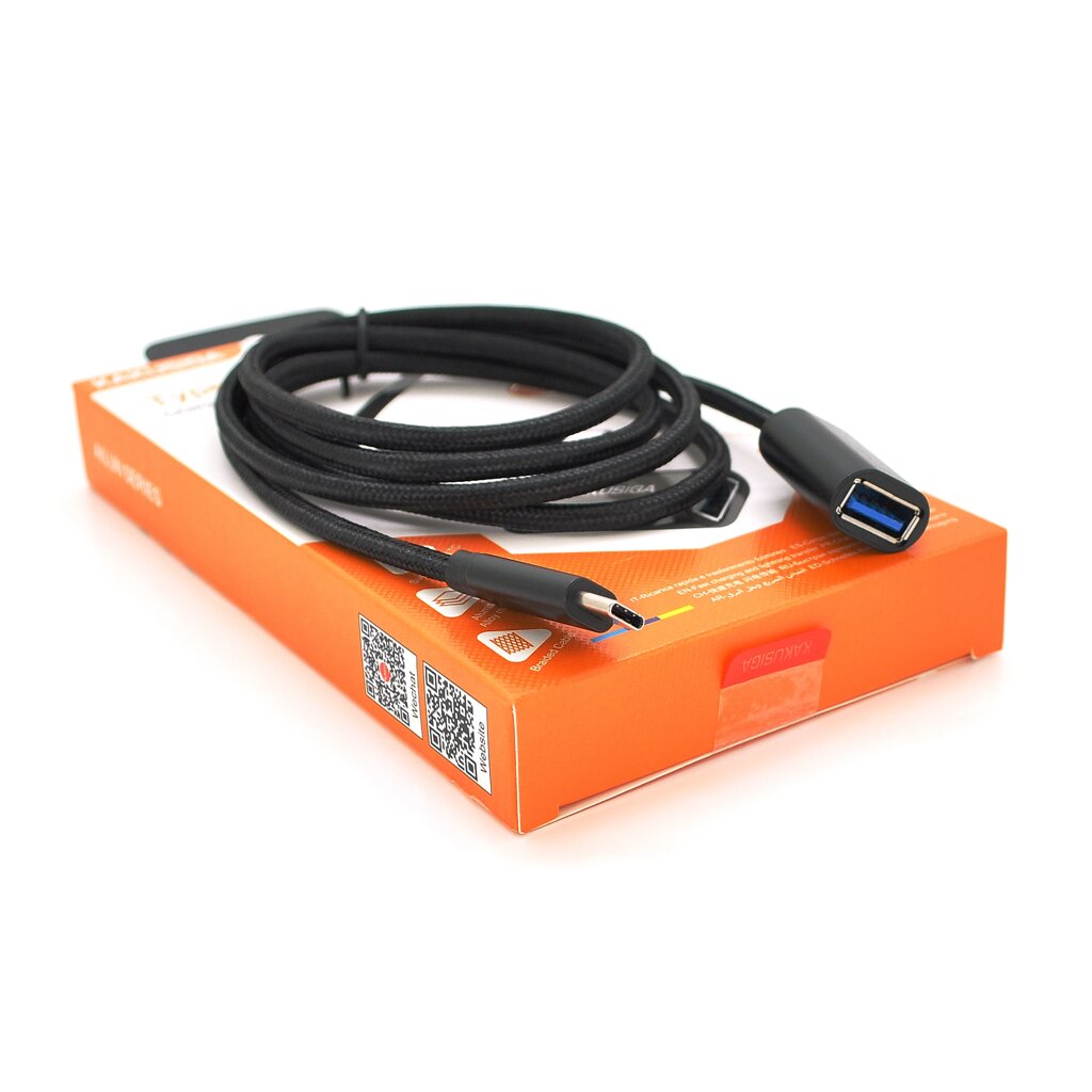 Перехідник iKAKU KSC-754 AILUN Type-c (Male) to USB female USB3.0 charging data extension cable Black, Box 1,2 м від компанії Price Killer - фото 1