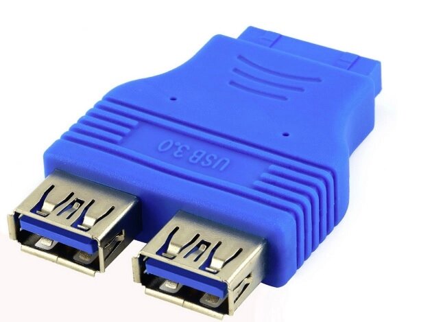 Перехідник USB 3.0 для материнської плати, 20pin to 2 port USB 3.0, внутрішній, Пакет від компанії Price Killer - фото 1